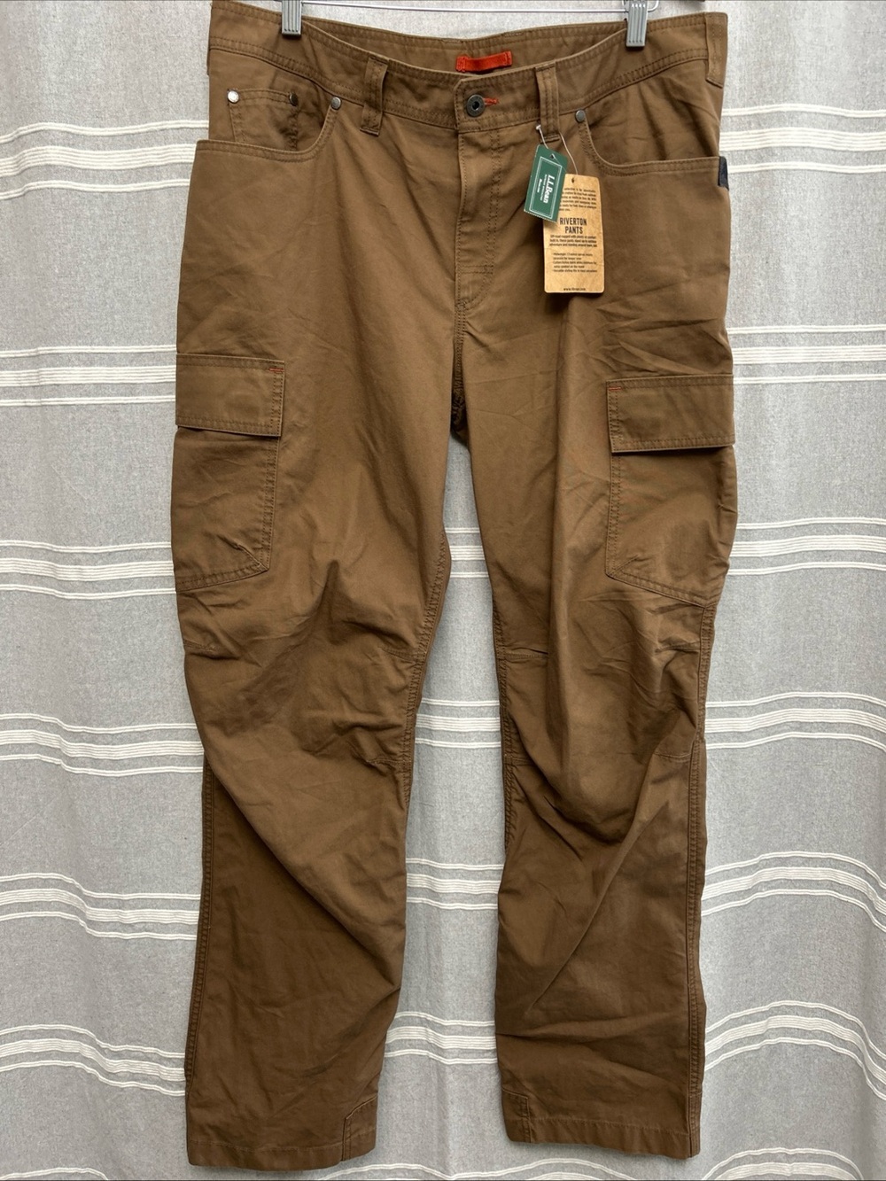 NWT LL Bean Men’s 36X34 Riverton Brown Outdoor Canvas Pants Gorpcore Reinforced
